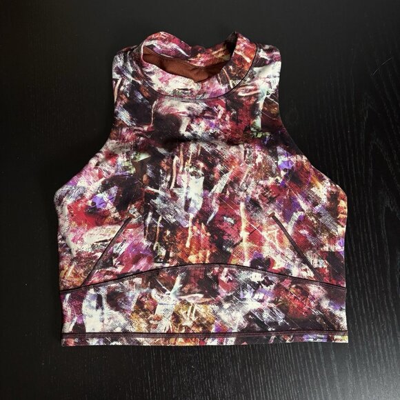 LULULEMON Womens Size 4 Everlux and Mesh Cropped Tank Top in Urbantricity Multi - Picture 1 of 5